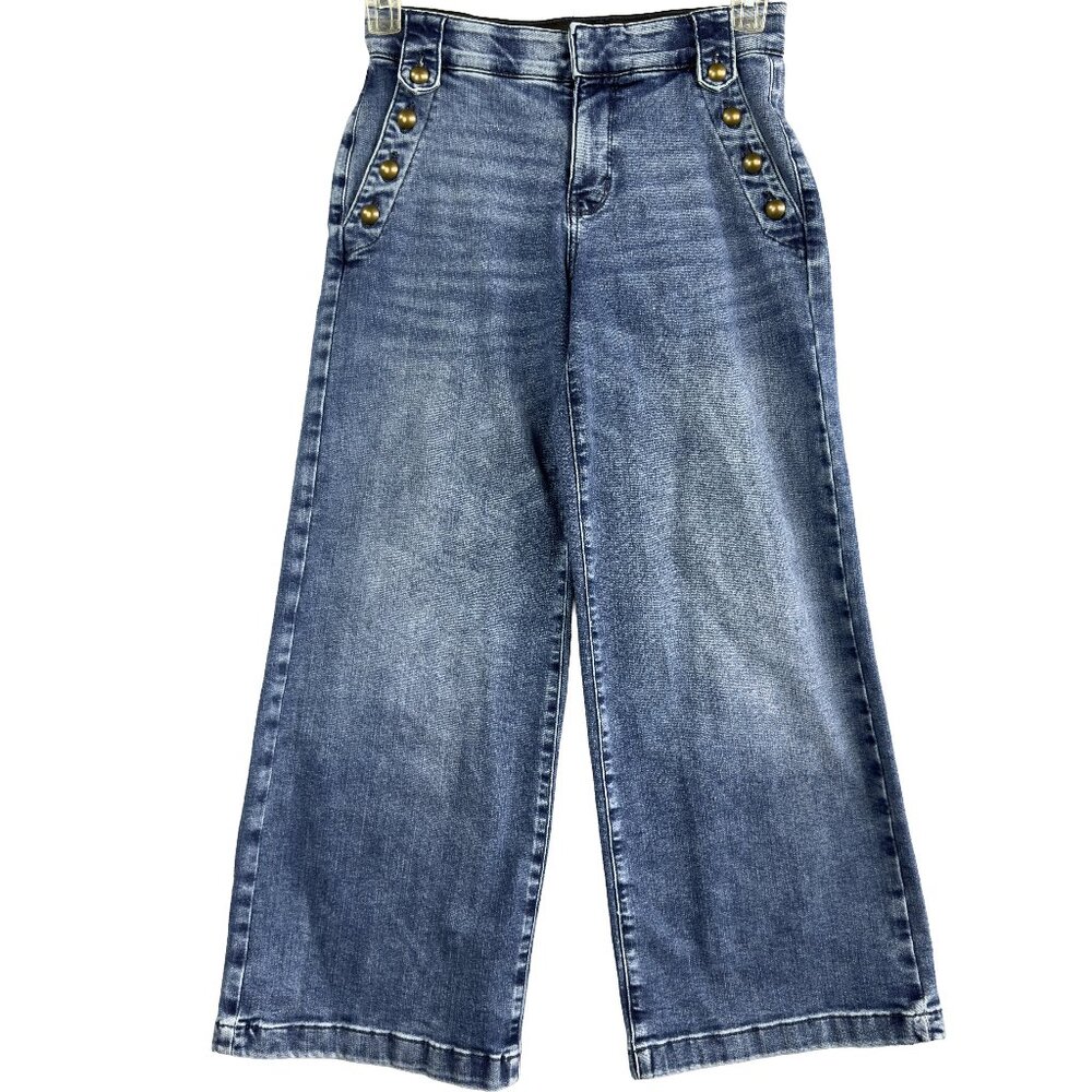St. John's Bay Wide Leg Flare Jeans in Medium Blue